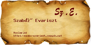 Szabó Evariszt névjegykártya